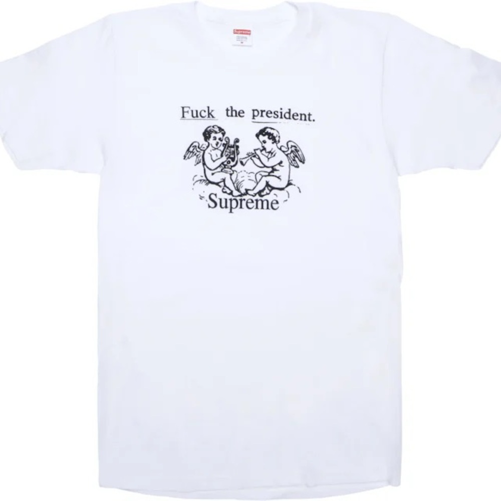 Supreme “F*ck the President” White Graphic Tee Medium
